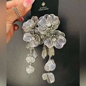 Atterri Silver Floral Drop Earrings